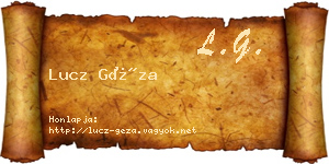 Lucz Géza névjegykártya