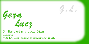 geza lucz business card